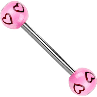 Barbell Sfera in acrilico con design cuori