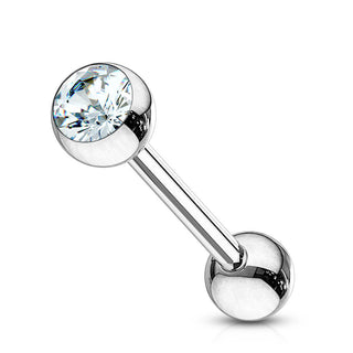 Barbell Sfera con zircone