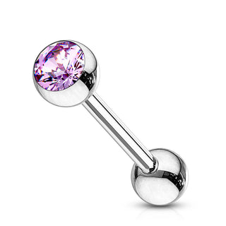 Barbell Sfera con zircone