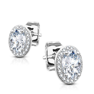 Argento 925 Zircone ovale