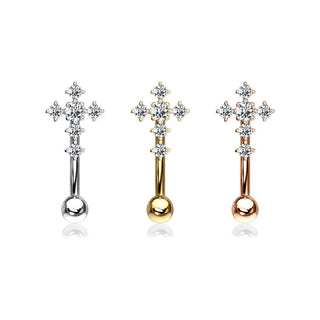 Piercing Sopracciglio Croce di zirconi