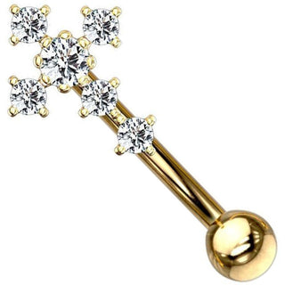 Piercing Sopracciglio Croce di zirconi
