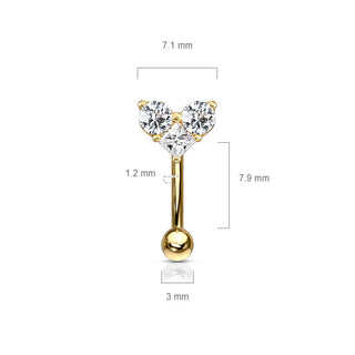 Piercing Sopracciglio Cuore di zirconi
