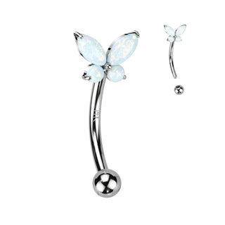 Oro 14 kt Piercing Sopracciglio Farfalla di zirconi