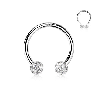 Oro 14 kt Ferro di Cavallo Zircone