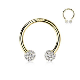 Oro 14 kt Ferro di Cavallo Zircone