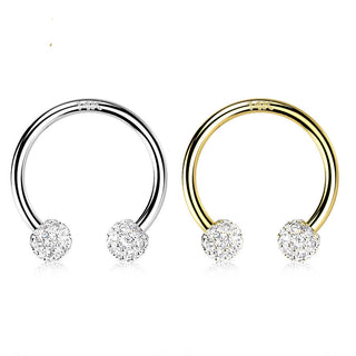 Oro 14 kt Ferro di Cavallo Zircone