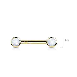 Oro 14 kt Piercing Capezzolo Zircone rotondo  Push-In