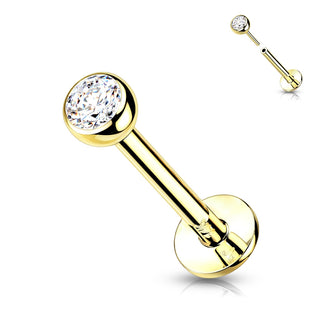 Oro 14 kt Labret Sfera  Push-In