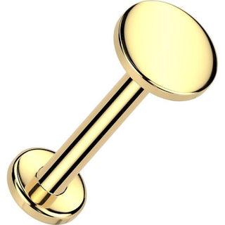 Oro 14 kt Labret rotondo piatto piercing al naso Push-In