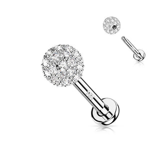 Oro 14 kt Labret Zircone