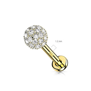 Oro 14 kt Labret Zircone