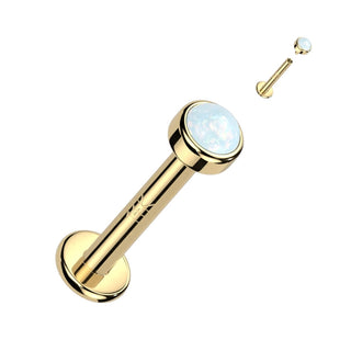 Oro 14 kt Labret Opale  Filettatura Interna