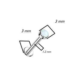 Oro 14 kt Labret Opale  Filettatura Interna