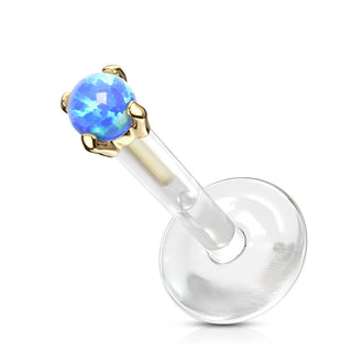 Oro 14 kt Labret Opale rotonda