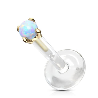 Oro 14 kt Labret Opale rotonda