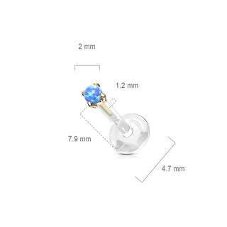 Oro 14 kt Labret Opale rotonda