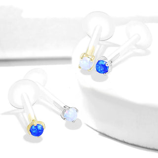 Oro 14 kt Labret Opale rotonda