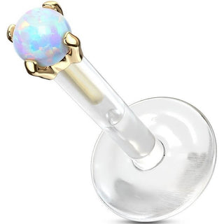 Oro 14 kt Labret Opale rotonda
