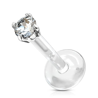 Oro 14 kt Labret Zircone