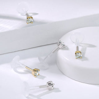 Oro 14 kt Labret Zircone