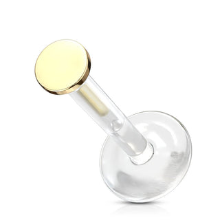 Oro 14 kt Labret Tondo piatto
