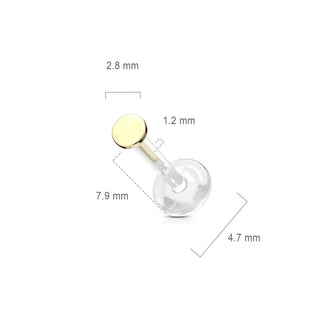 Oro 14 kt Labret Tondo piatto