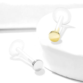 Oro 14 kt Labret Tondo piatto