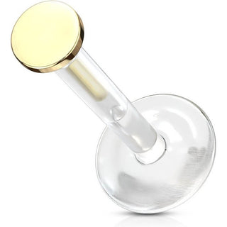 Oro 14 kt Labret Tondo piatto