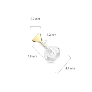 Oro 14 kt Labret Triangolo piatto