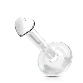 Oro 14 kt Labret Cuore piatto