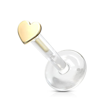 Oro 14 kt Labret Cuore piatto