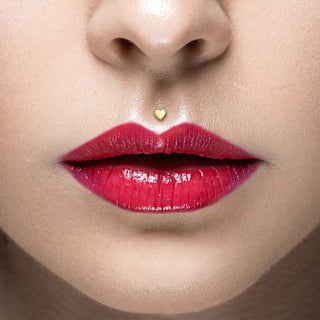 Oro 14 kt Labret Cuore piatto