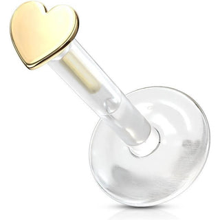 Oro 14 kt Labret Cuore piatto