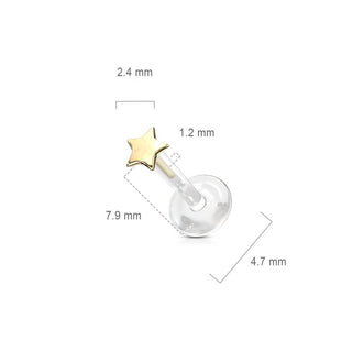 Oro 14 kt Labret Stella piatta