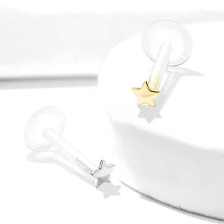 Oro 14 kt Labret Stella piatta