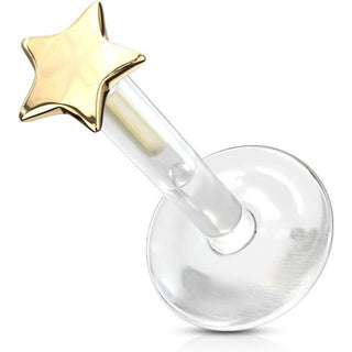 Oro 14 kt Labret Stella piatta