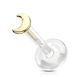 Oro 14 kt Labret Luna piatta