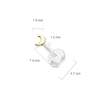 Oro 14 kt Labret Luna piatta