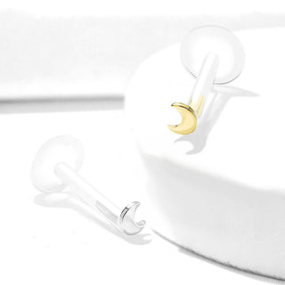 Oro 14 kt Labret Luna piatta