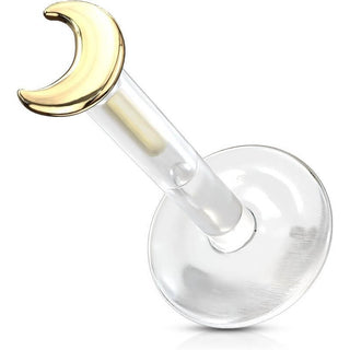 Oro 14 kt Labret Luna piatta