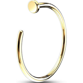 Oro 14 kt Nasale Tondo Anello a mezzo cerchio