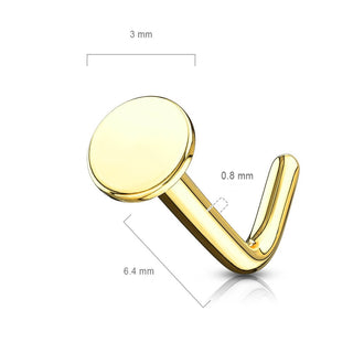 Oro 14 kt Nasale a L Tondo piatto
