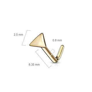 Oro 14 kt Nasale a L Triangolo piatto