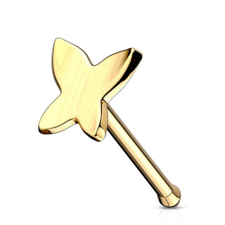 Oro 14 kt Stud Nasale Farfalla