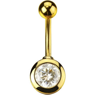 Piercing Ombelico Zirconia a sfera Oro