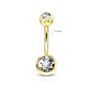 Piercing Ombelico Zircone a sfera Oro