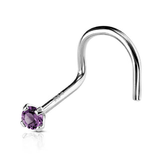 Oro 14 kt Screw Nasale Zircone