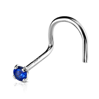 Oro 14 kt Screw Nasale Zircone