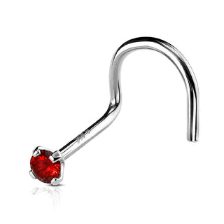 Oro 14 kt Screw Nasale Zircone
